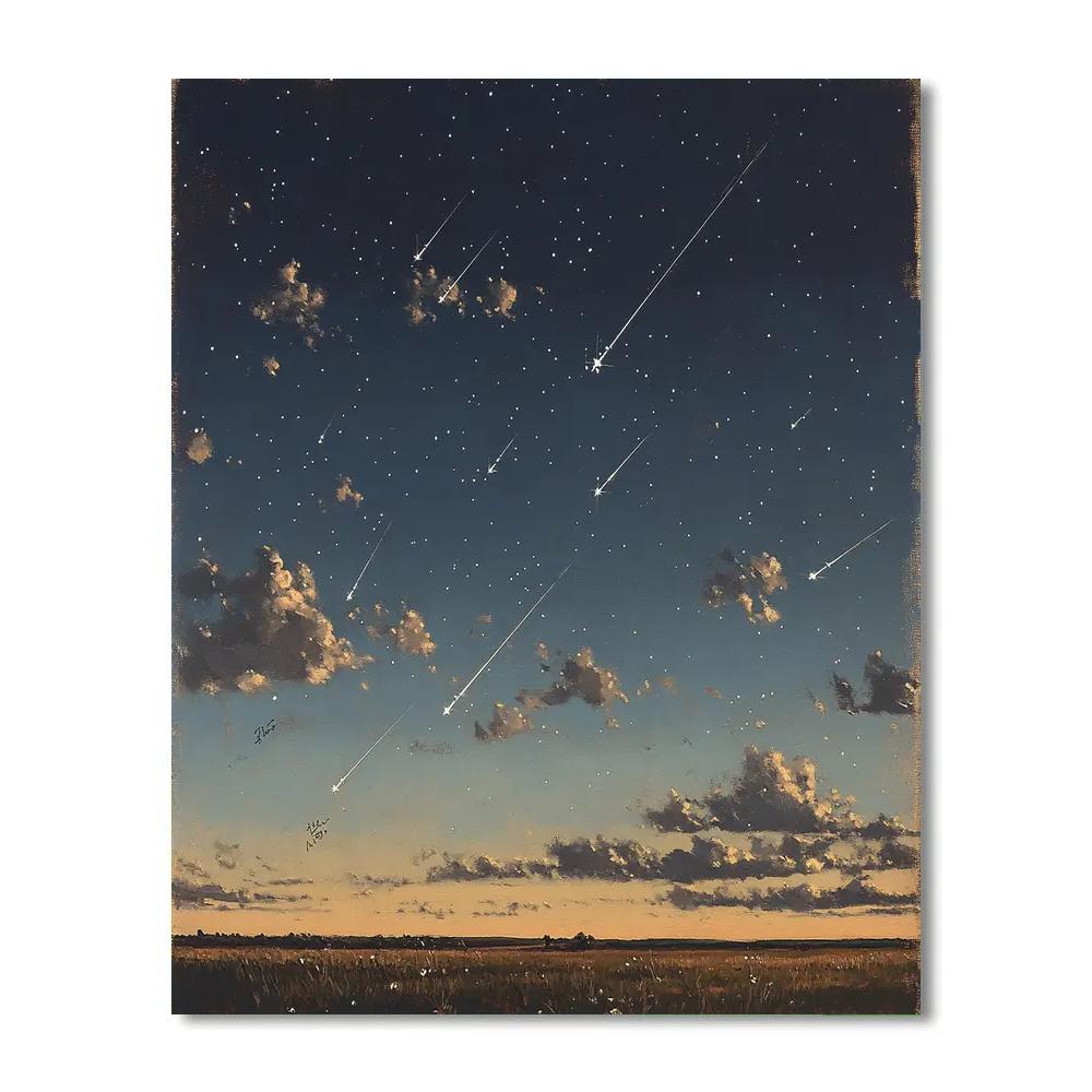 Leonardo Da Vinci Inspired Meteor Shower Stillness DIY paint by numbers