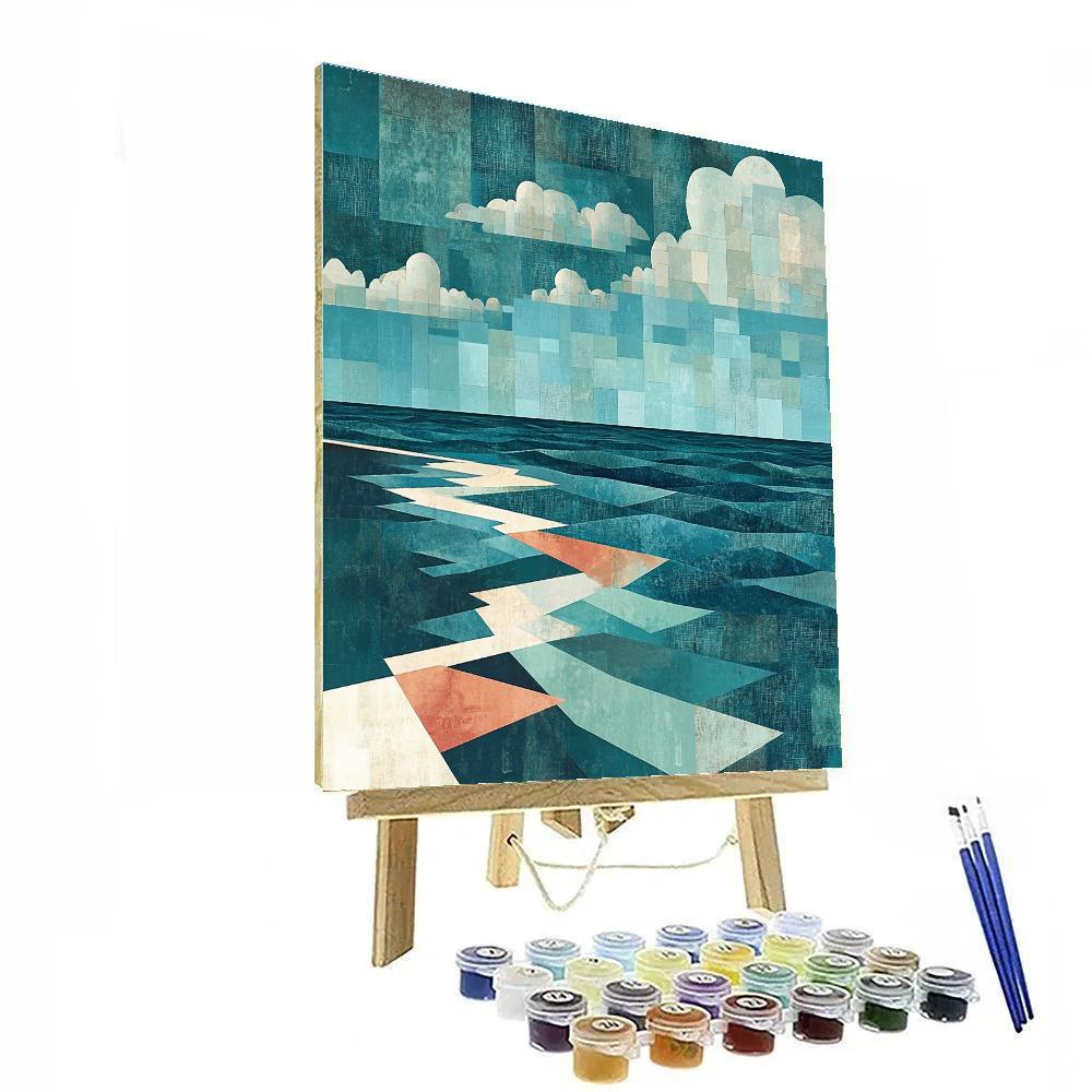 Pablo Picasso Inspired Fractured Lighthouse Coast Without The Lighthouse Paint by numbers kits