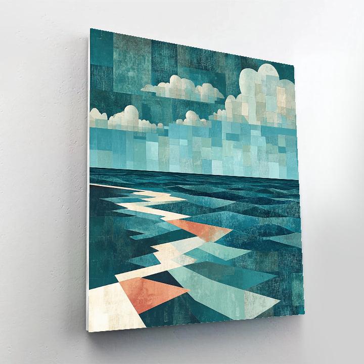 Pablo Picasso Inspired Fractured Lighthouse Coast Without The Lighthouse Paint by numbers kits