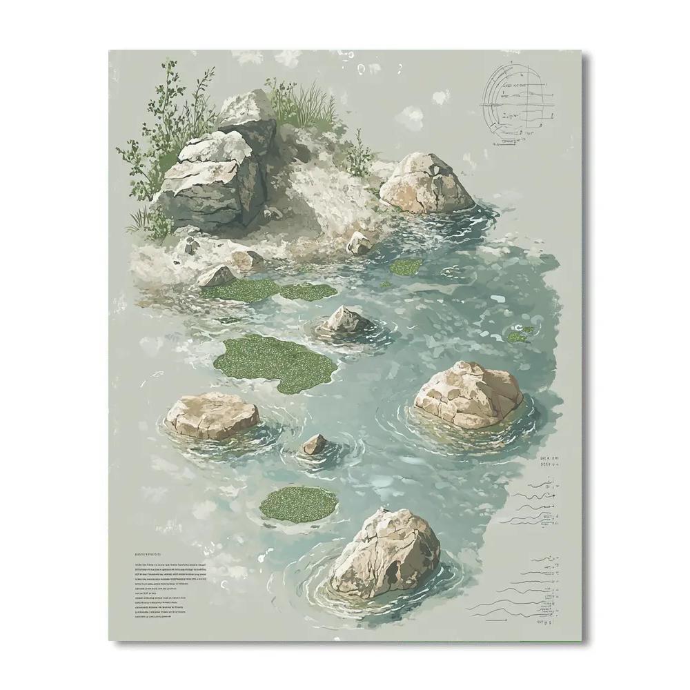 Leonardo Da Vinci Inspired Tidal Pool Microcosm DIY paint by numbers