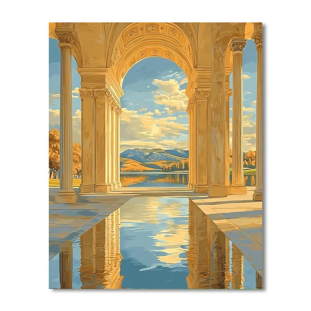 Raphael Inspired Aureate Archway Over Still Waters Paint by numbers kits