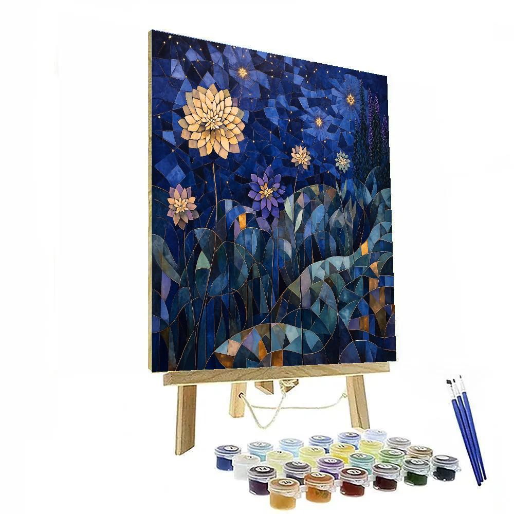 Pablo Picasso Inspired Cubist Nocturne Of Constellation Gardens Paint by numbers kits