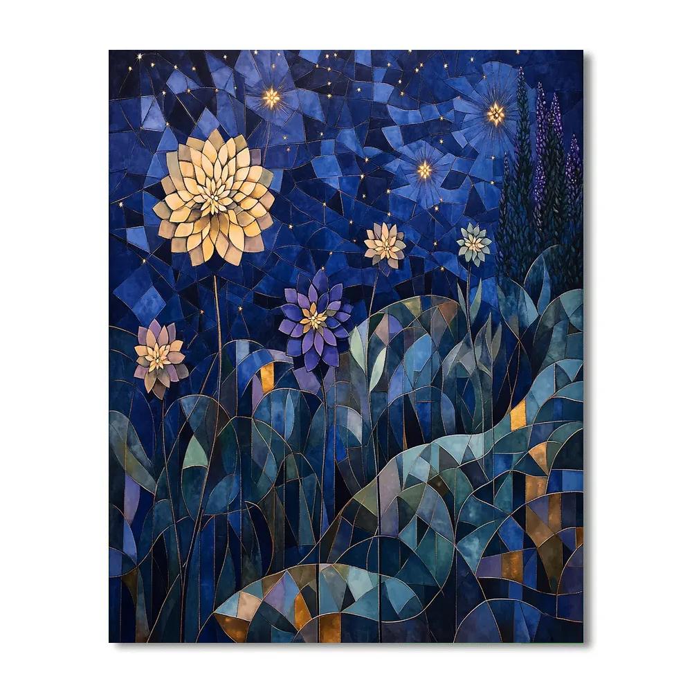 Pablo Picasso Inspired Cubist Nocturne Of Constellation Gardens Paint by numbers kits