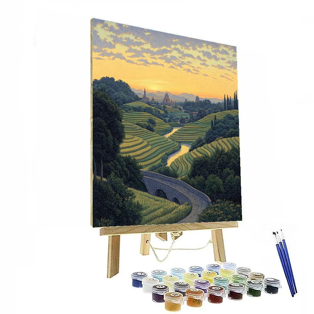 Raphael Inspired Dawn Over The Ordered Terraces Paint by numbers kits