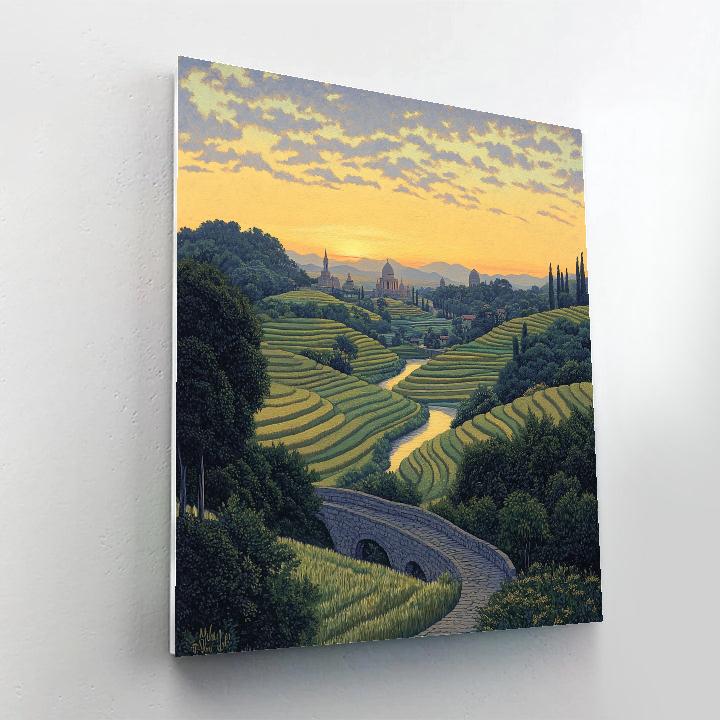 Raphael Inspired Dawn Over The Ordered Terraces Paint by numbers kits