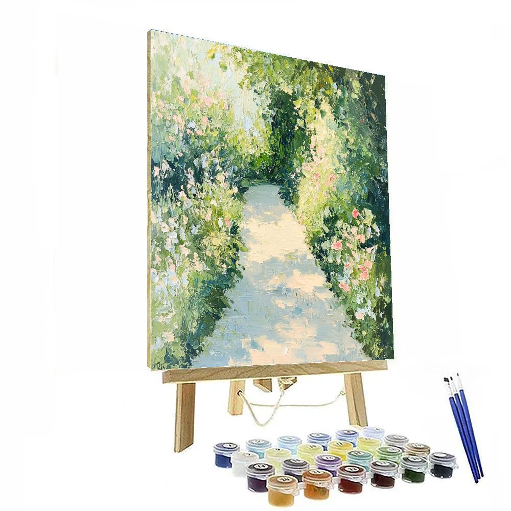 Claude Monet Inspired Dappled Garden Pathway paint by number