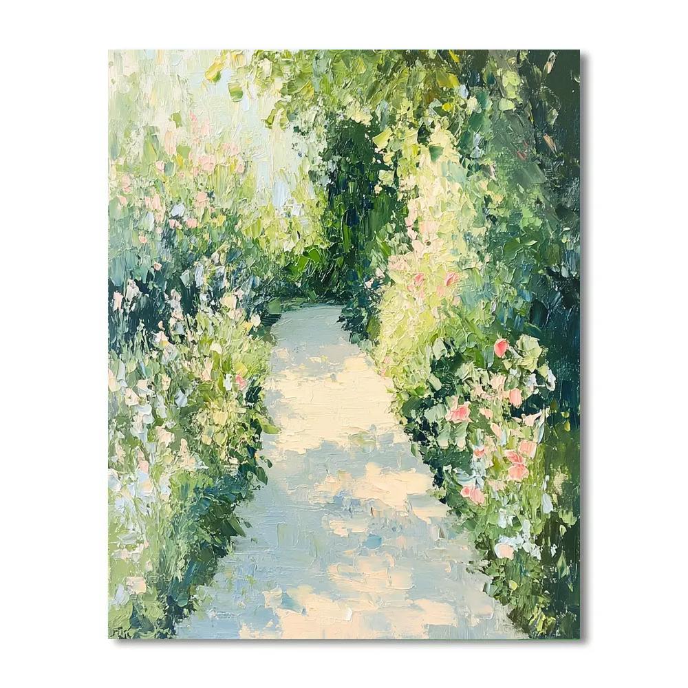 Claude Monet Inspired Dappled Garden Pathway paint by number
