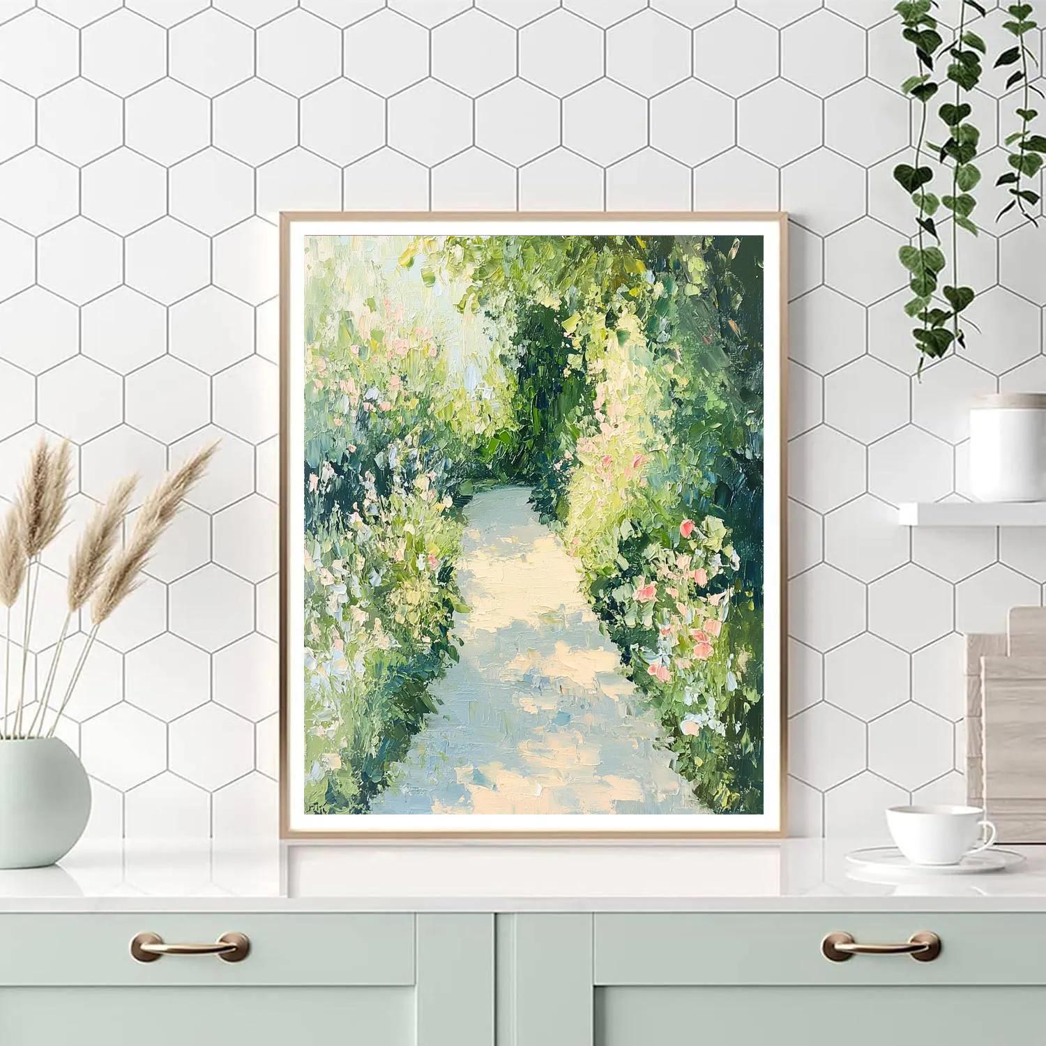 Claude Monet Inspired Dappled Garden Pathway paint by number