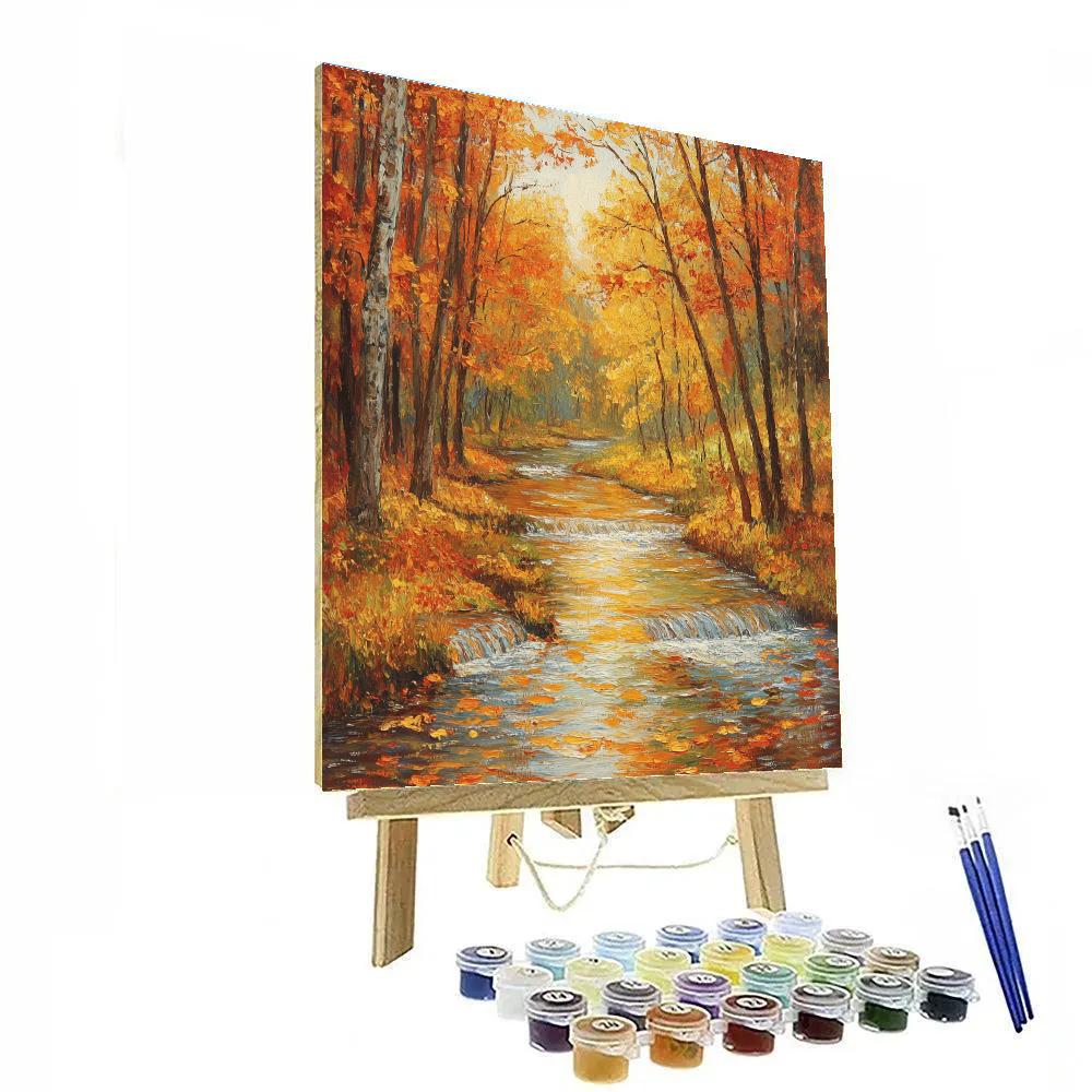 Claude Monet Inspired Autumn River Landscape Painting by numbers kit