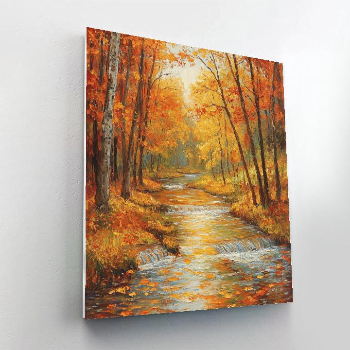 Claude Monet Inspired Autumn River Landscape Painting by numbers kit