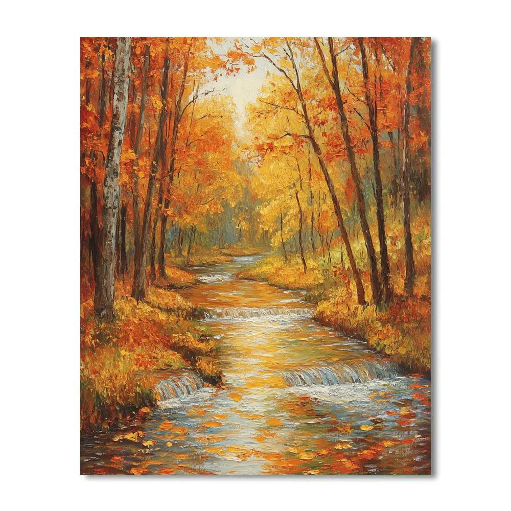 Claude Monet Inspired Autumn River Landscape Painting by numbers kit