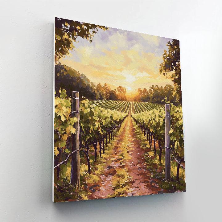 Claude Monet Inspired Sunrise Over Rolling Vines Number painting