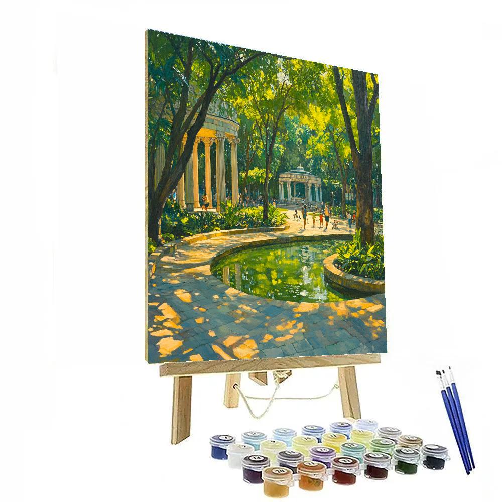 Garden Oasis Of Parque Mexico Mexico City Mexico painting number kit