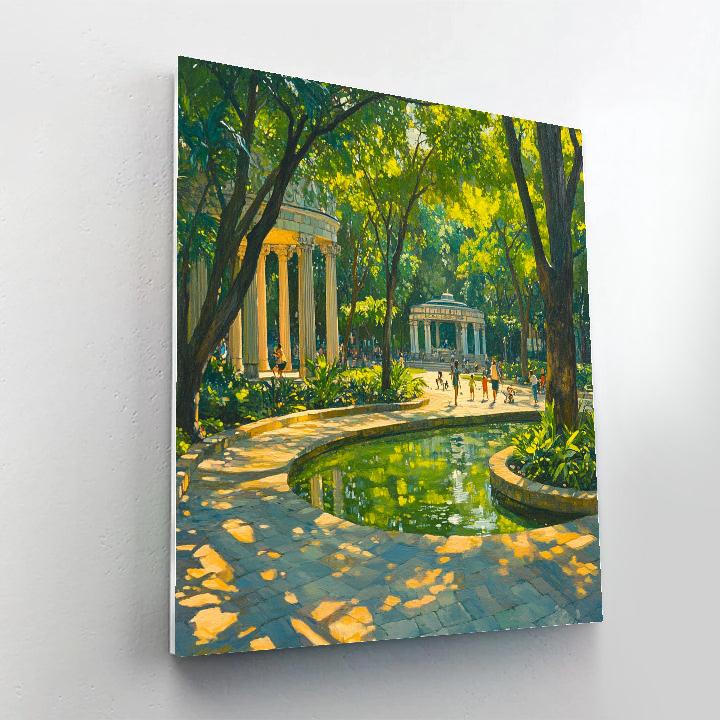 Garden Oasis Of Parque Mexico Mexico City Mexico painting number kit