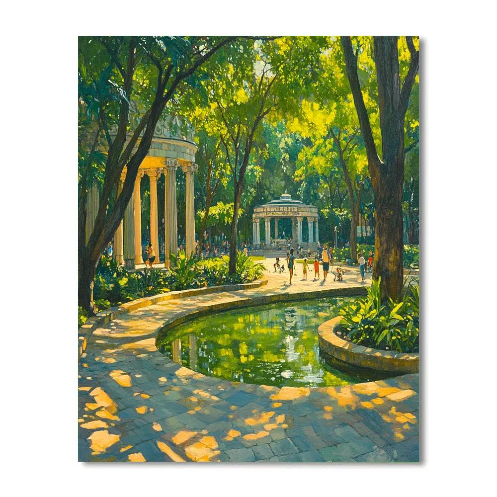 Garden Oasis Of Parque Mexico Mexico City Mexico painting number kit