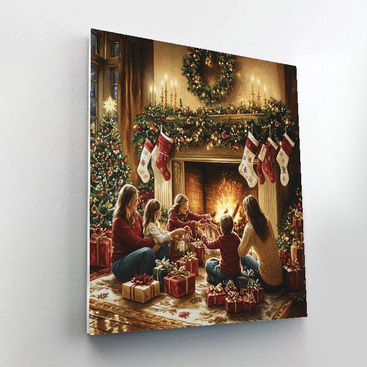 Garlanded Mantle Gathering DIY paint by numbers