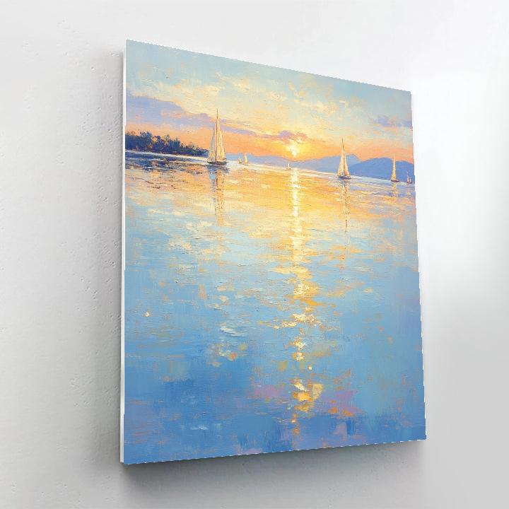 Claude Monet Inspired Evening Sail On Quiet Lake Painting by numbers kit