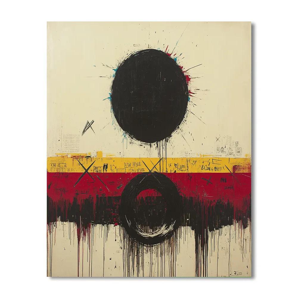 Jean-Michel Basquiat Inspired Eclipse Protest Sky DIY paint by numbers