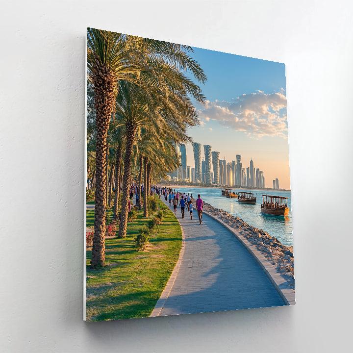 Iconic Corniche Of Doha Doha Qatar Paint by numbers kits