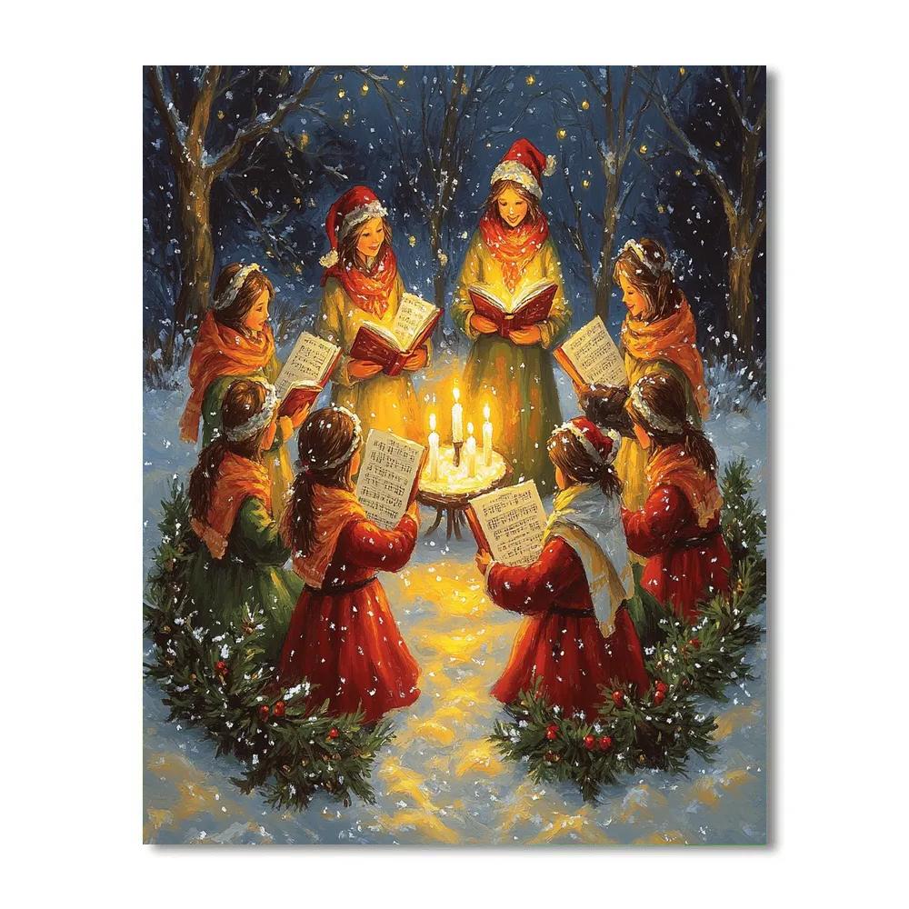 Candle Choir Circle DIY paint by numbers