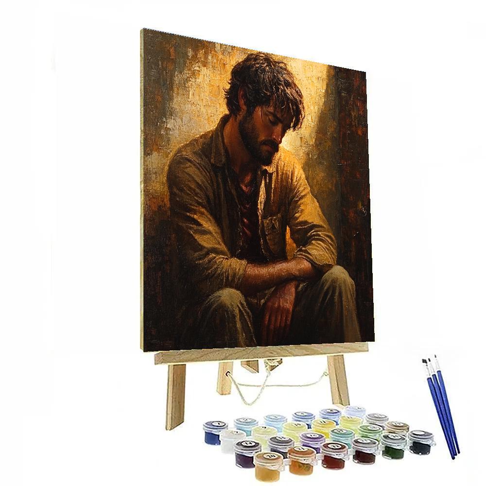 Rembrandt Inspired Dramatic Night Portrait Number painting