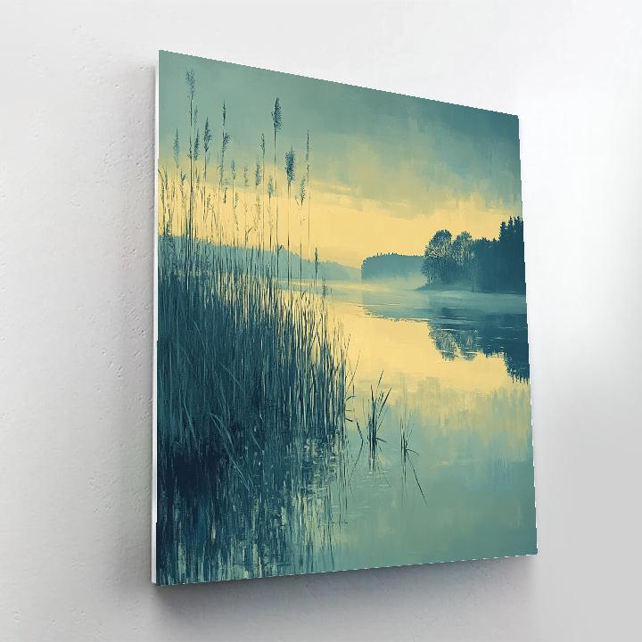 Claude Monet Inspired Lakeside Reeds At Dawn Paint by numbers art