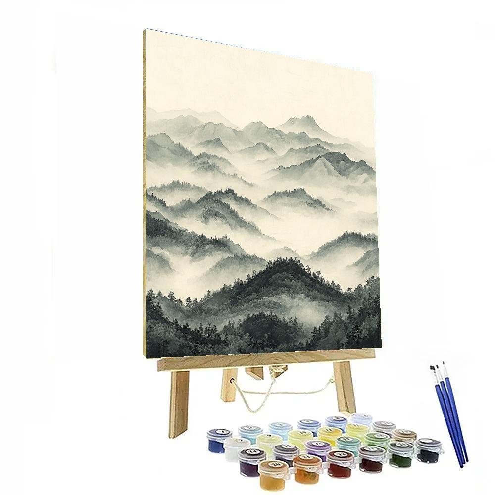 Zhao Mengfu Inspired Ink Breath Of Empty Space paint by number