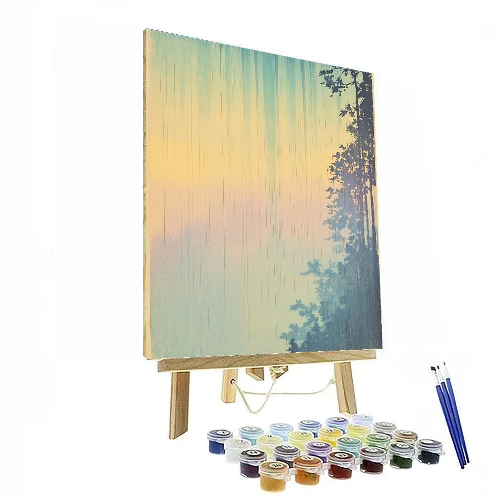 Hiroshige Inspired Aurora Rain In Spring Dusk Paint by numbers kits