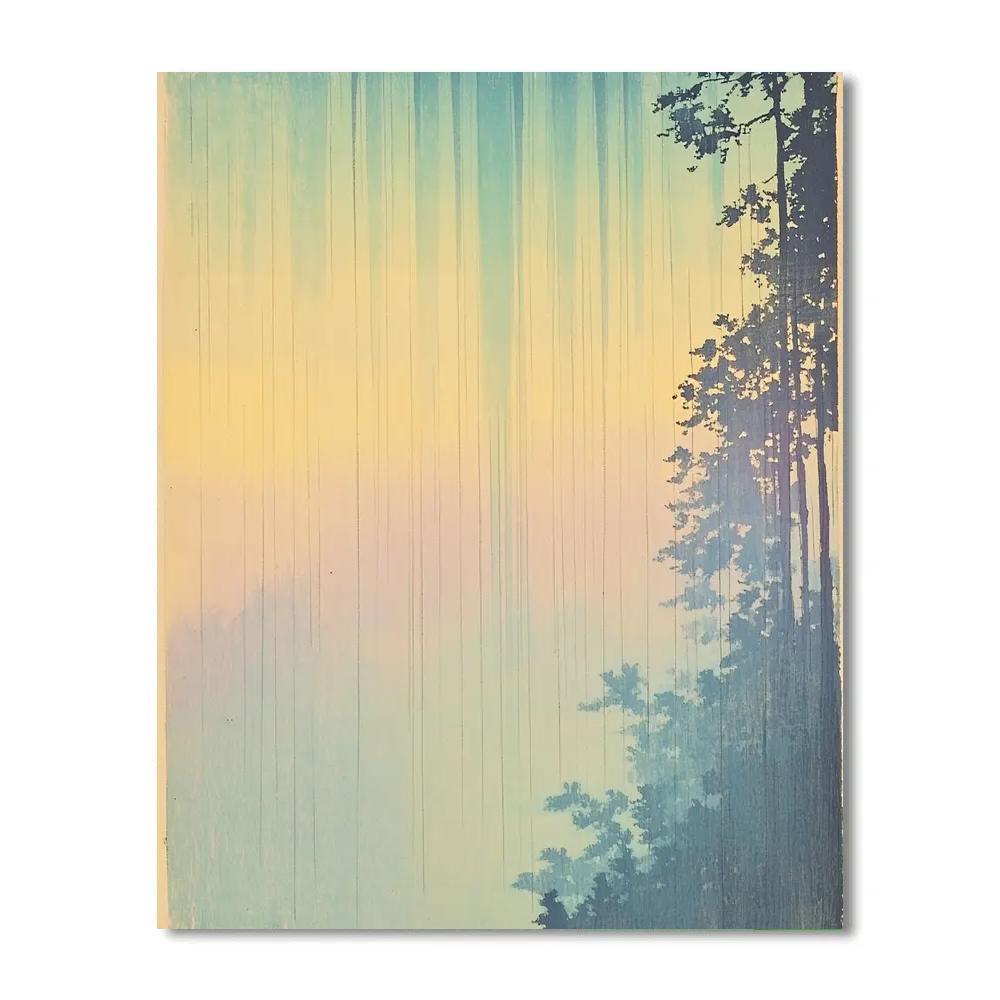 Hiroshige Inspired Aurora Rain In Spring Dusk Paint by numbers kits