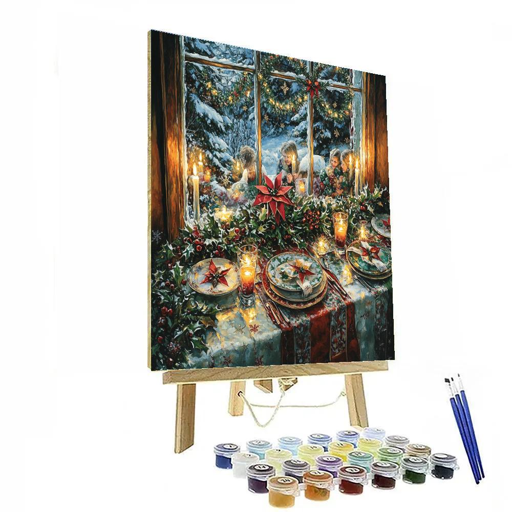 Snowy Window Supper paint by numbers