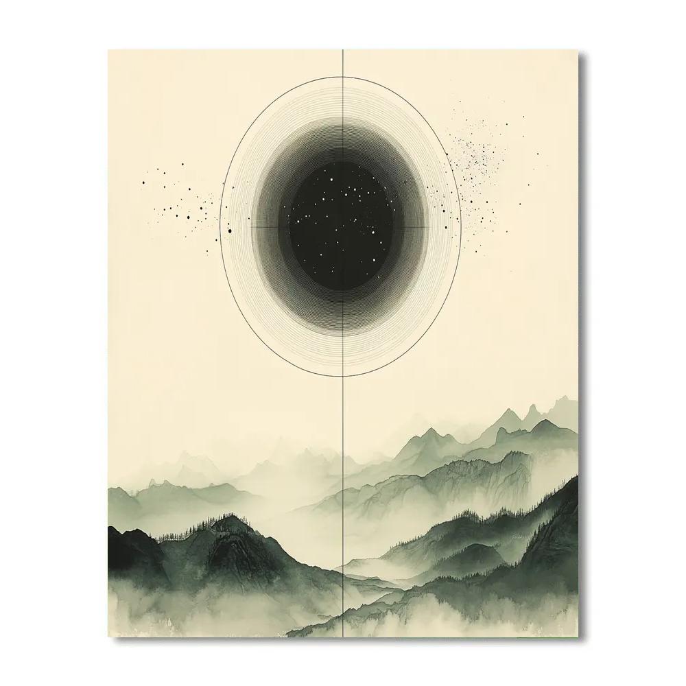 Zhao Mengfu Inspired Celestial Ink Resonance Field Painting by numbers kit
