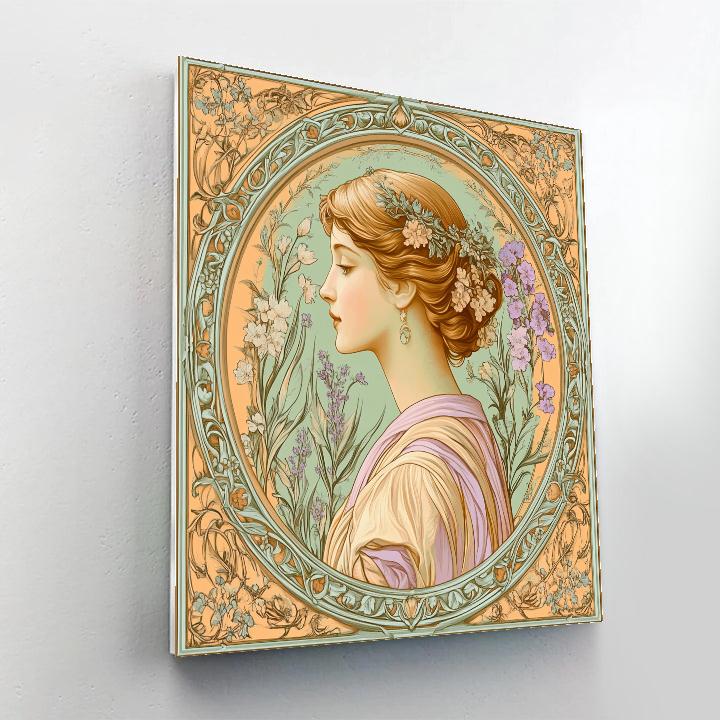 Alphonse Mucha Inspired Floral Poster Numbered painting kits