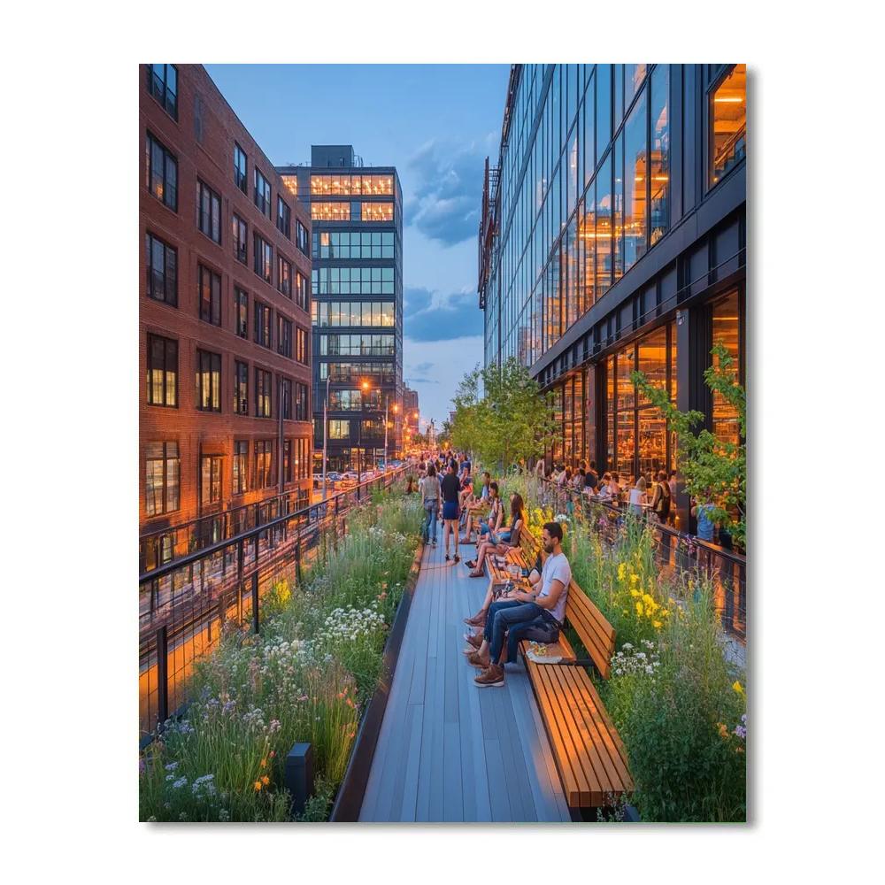 High Line Park Overlooking Chelsea New York United States DIY paint by numbers