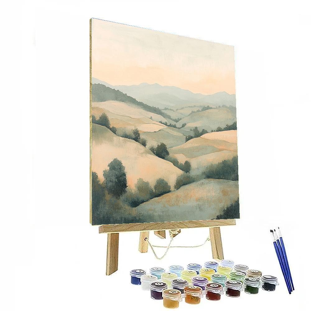 Claude Monet Inspired Misty Valley At Early Light Painting by numbers kit