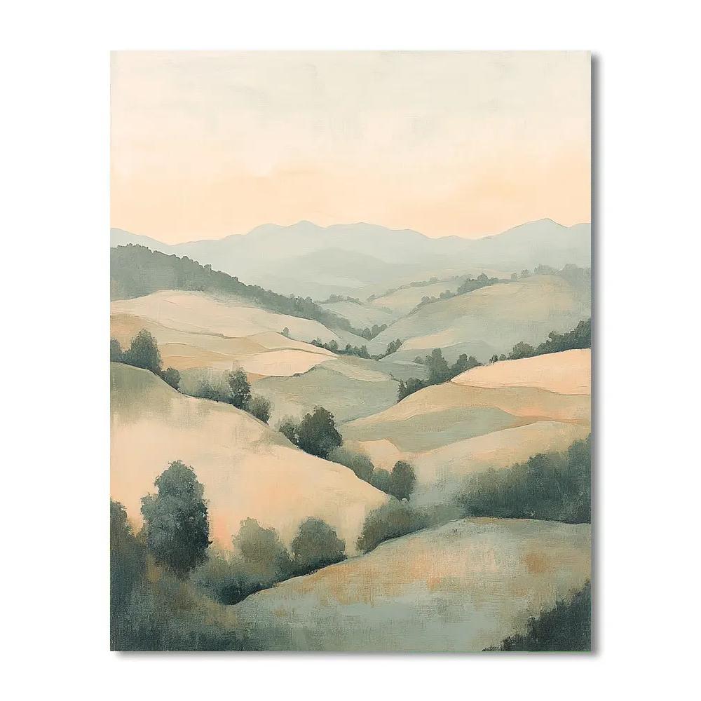 Claude Monet Inspired Misty Valley At Early Light Painting by numbers kit