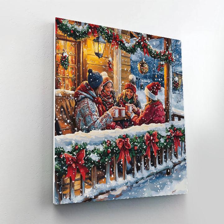 Holly And Hot Cocoa Porch Paint by numbers art