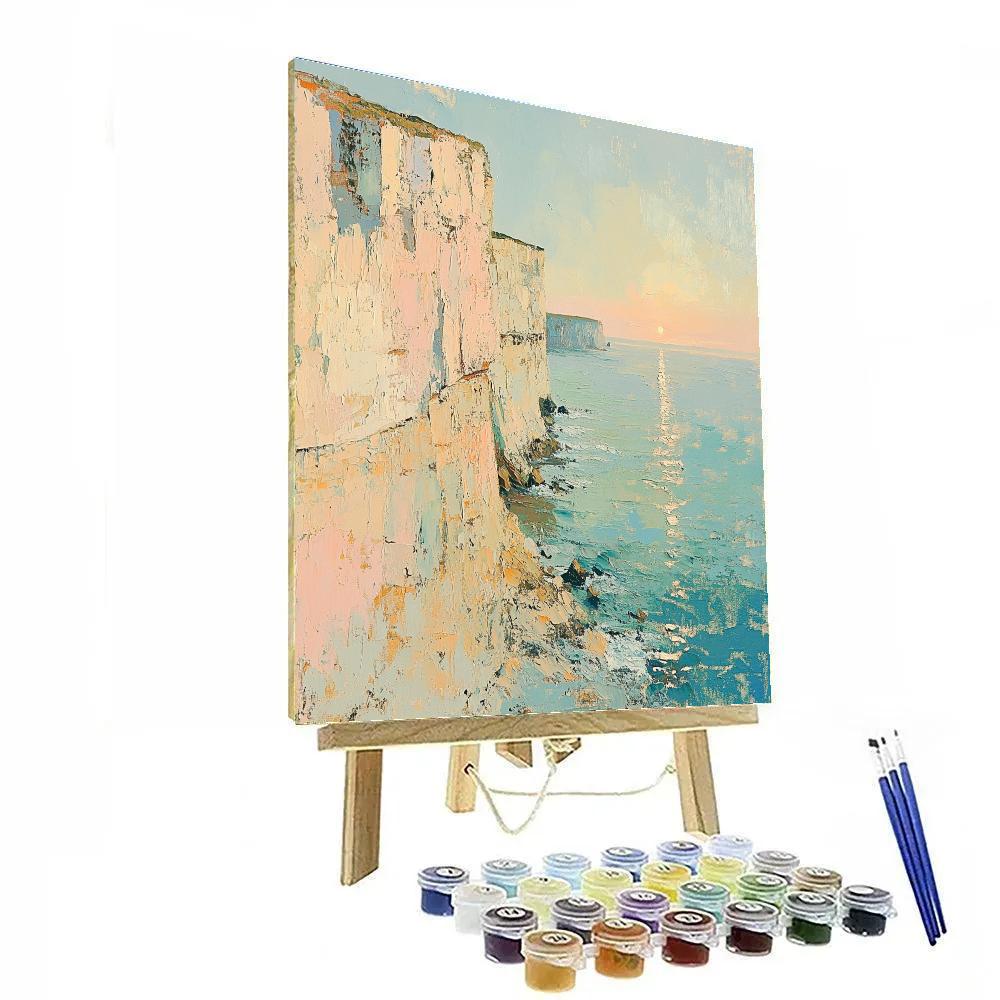 Claude Monet Inspired Coastal Cliffs In Hazy Sun painting number kit