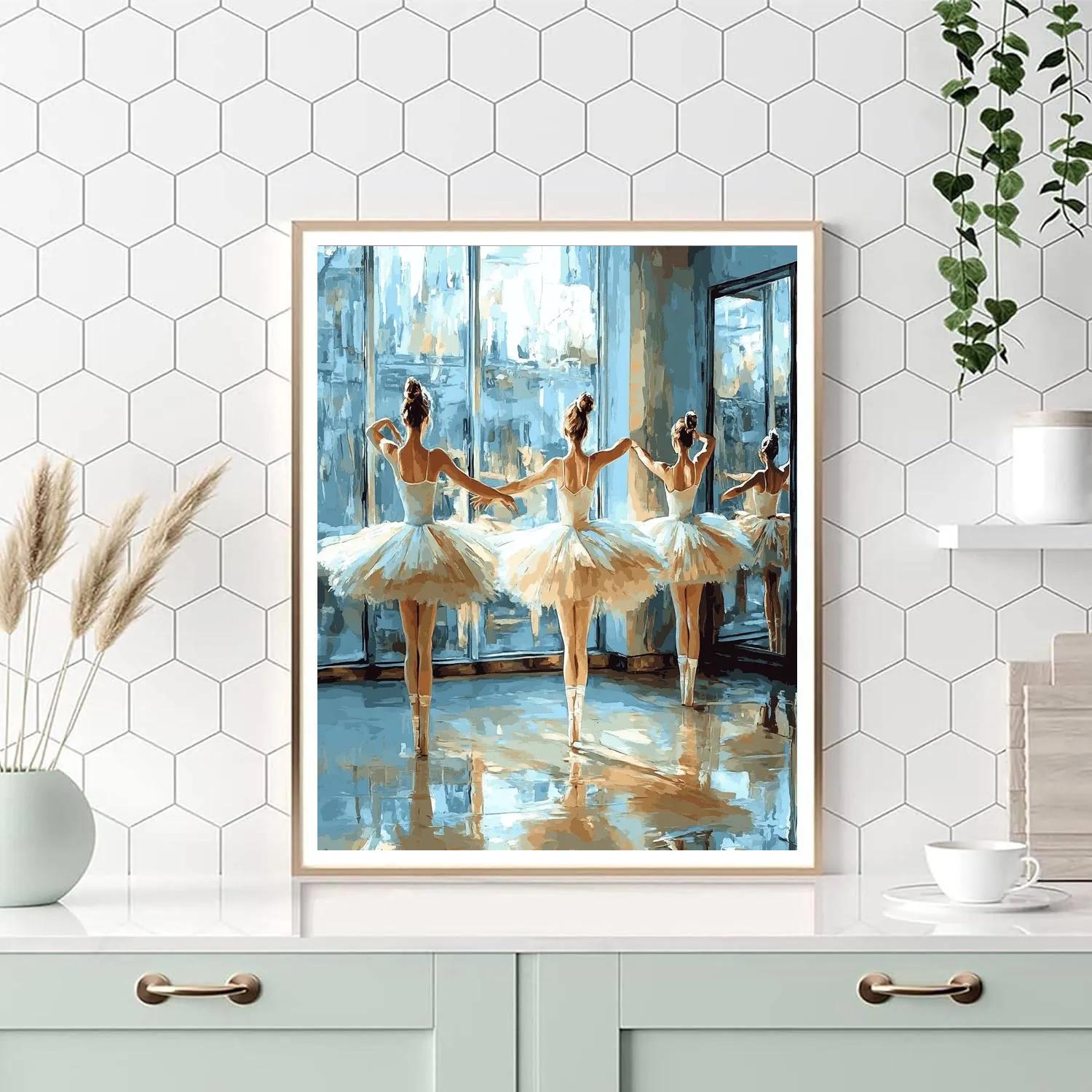 Edgar Degas Inspired Ballet Rehearsal Number painting