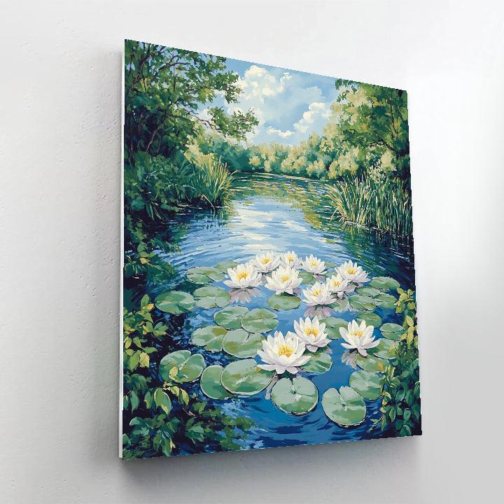 Claude Monet Inspired Quiet Pond At Midday paint by numbers