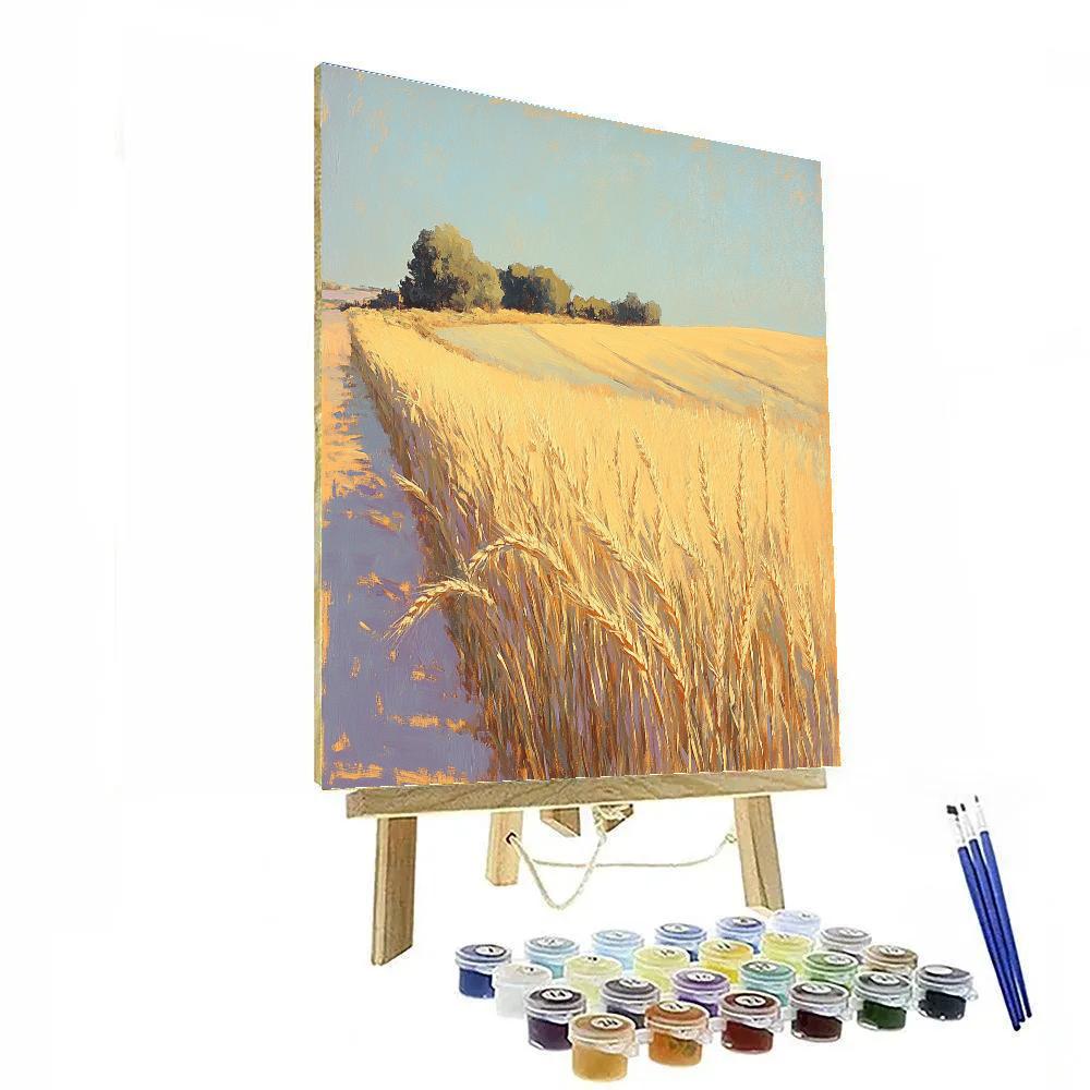 Claude Monet Inspired Wind Swept Wheatfield paint by color