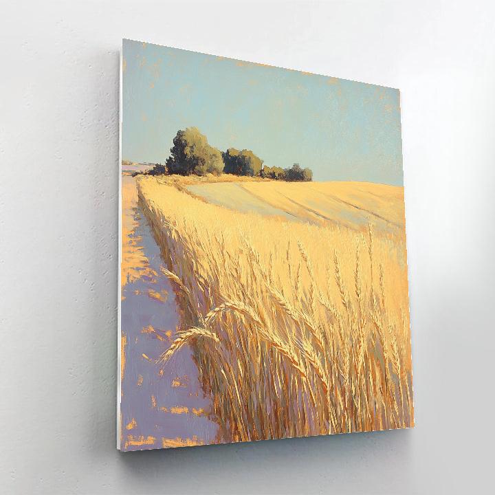 Claude Monet Inspired Wind Swept Wheatfield paint by color