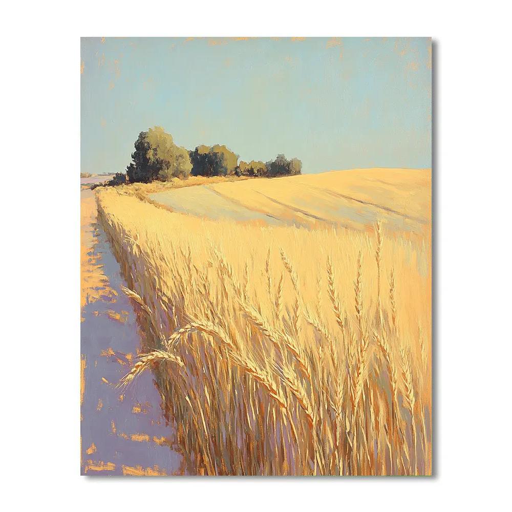 Claude Monet Inspired Wind Swept Wheatfield paint by color
