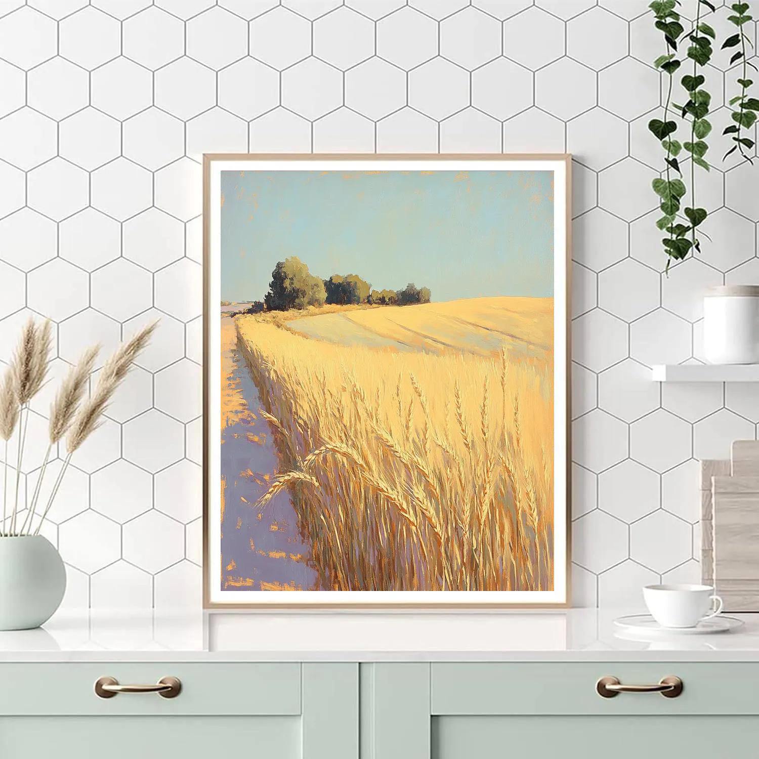 Claude Monet Inspired Wind Swept Wheatfield paint by color