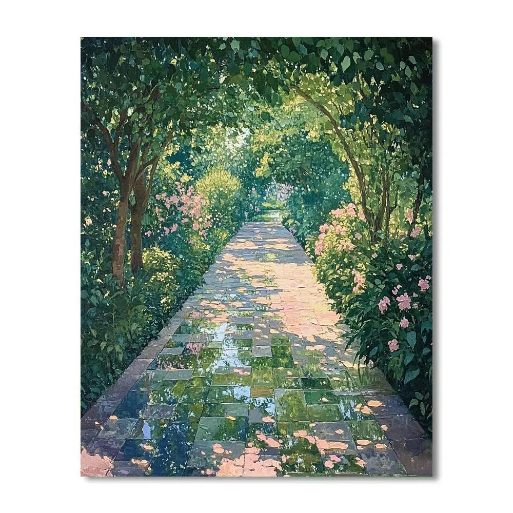 Claude Monet Inspired Rainwashed Garden Green Painting by numbers kit
