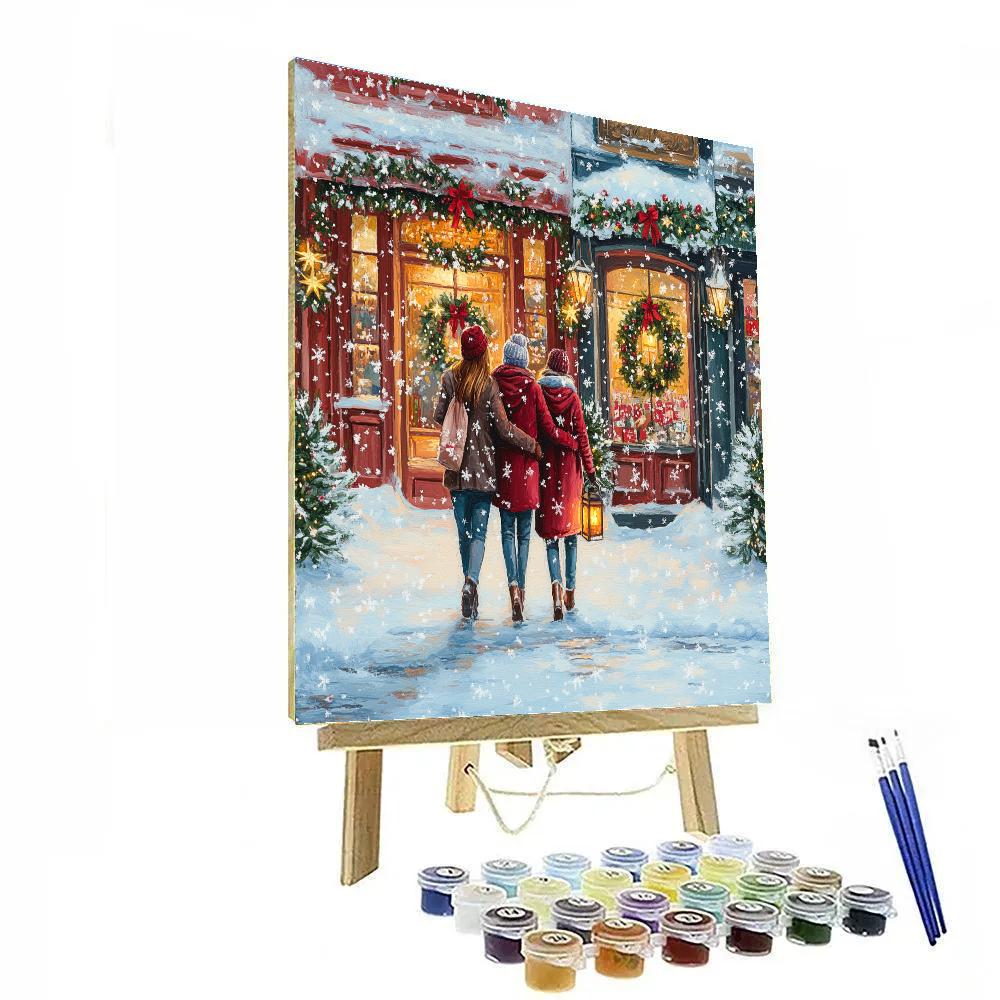 Lantern Snowflake Stroll Paint by numbers art