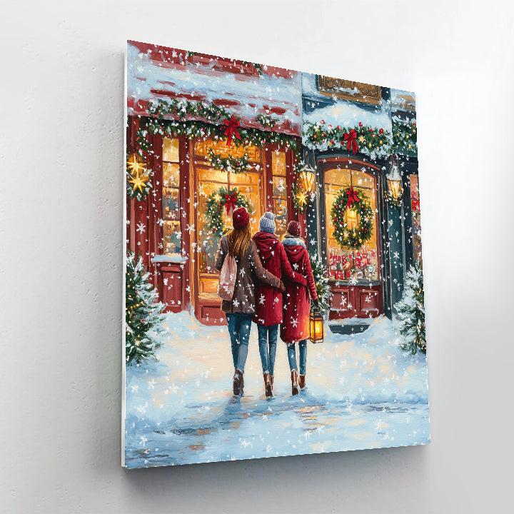 Lantern Snowflake Stroll Paint by numbers art