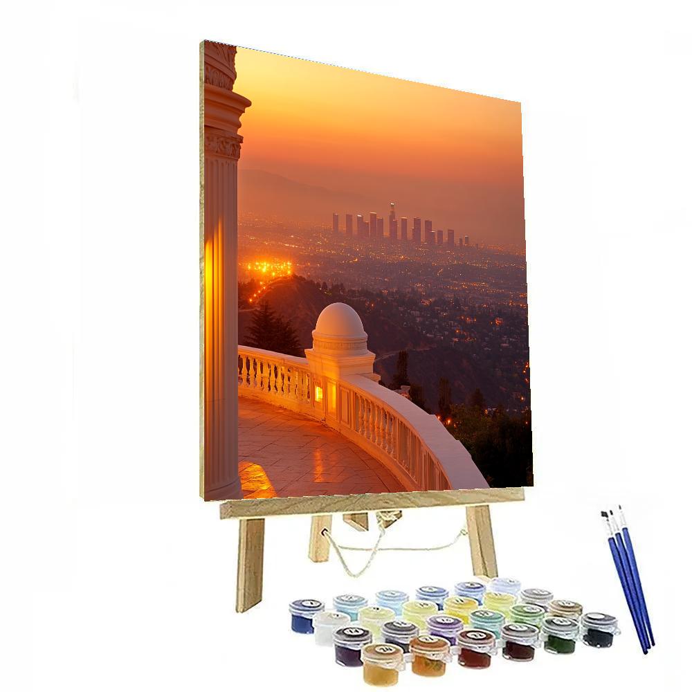 Sunset Over Griffith Observatory Terrace Los Angeles United States painting number kit