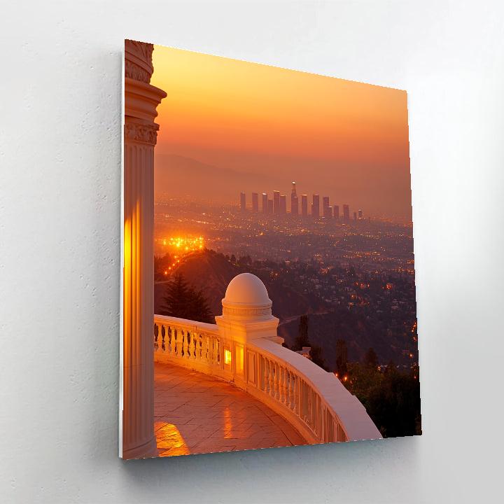 Sunset Over Griffith Observatory Terrace Los Angeles United States painting number kit