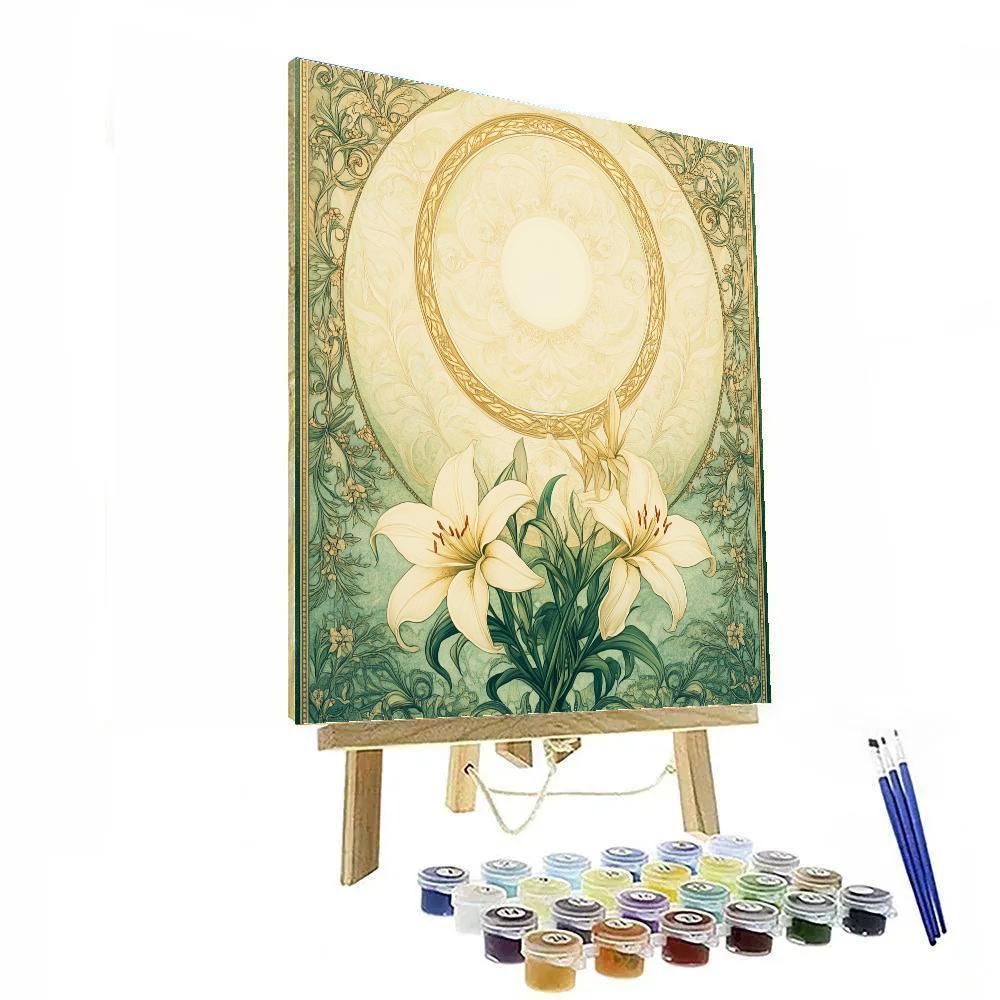 Alphonse Mucha Inspired Aurora Botanica Symphony painting number kit