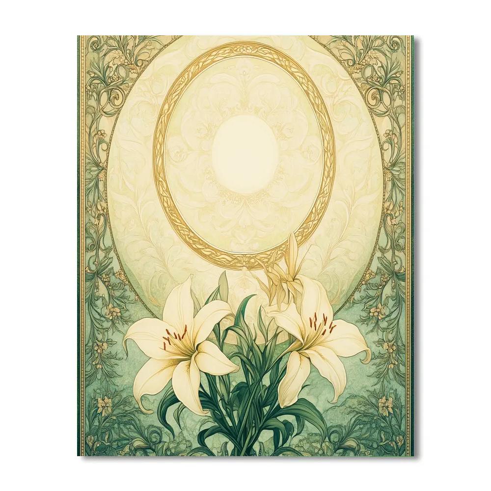 Alphonse Mucha Inspired Aurora Botanica Symphony painting number kit